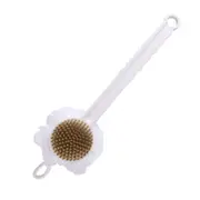 Long Handled Double-Sided Bath Brush Bath Towel Sharpened Hair Bath Ball Brush(White)
