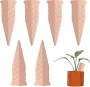 Clay Plant Watering Spikes | 6X Clay Self-Watering Stakes | Auto-Water Irrigation System, Plant Waterer Devices for Wine Bottles Recycled Bottles