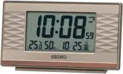 SEIKO Alarm Clock SQ791P Gold Temperature Humidity Date From Japan New