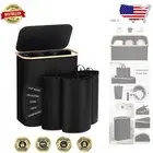 Durable 3-Compartment Laundry Hamper with Removable Bags and Bamboo Handles
