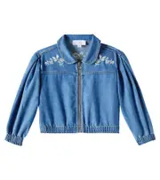 [C'era Una Volta] C'era Una Volta Jacky embroidered denim bomber jacket Y 16 blue