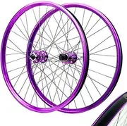 ZECHAO Alloy Mountain Bike Wheelset,26 27.5 29in Front 2 Rear 4 Bearings 32 Holes Quick Release Six Nail Disc Brake 7/8/9/10/11/12 Speeds Wheelset(Purple-XD,27.5inch)