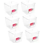 6 x Clear Plastic Storage Container MED Kitchen Fridge Pantry Organiser 15CM