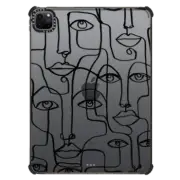 iPad Pro 11-inch (3rd/4th gen) iPad Impact Case FACE MOSAIC SKETCH 2 CLEAR CASE IPAD, ABSTRACT GIRL MINIMAL PEOPLE FEMALE ILLUSTRATION By Ebi Emporium