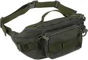 ADOCARN Fishing Tackle Waist Pack Unisex Water Resistant Organizer with Adjustable Belt Spacious Storage for Fishing Hiking Cycling and Outdoor Adventures Includes Water