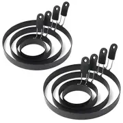 Egg Rings 8 Packs Stainless Steel Pancake Molds And Egg Ring Set Nonstick Rou...