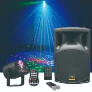 E-Lektron 15 inch Portable Party Set Bluetooth speaker laser Lighting Microphone