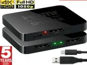 HDMI Splitter Amplifier 1 In 2 Out Video Duplicator 4K Full HD 3D Foxtel DVD