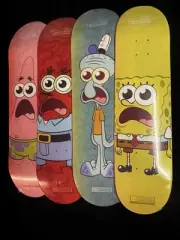 FULL SET Of 4 Spongebob SquarePants Skateboard Decks Nickelodeon Collectors