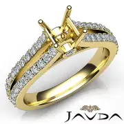 Asscher Diamond Prong Setting Semi Mount Engagement Ring 14k Yellow Gold 0.65Ctw