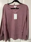 ANDREE Long Sleeve Scoop Neck Top - Pink Mauve - Waffle + Exposed Seam - NWT