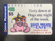 phonecard 1285 $5.00 Hog's Breath Cafe Unused