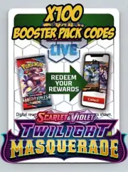 100 Twilight Masquerade Booster Pack Codes - Pokemon TCG Live eBay Messaged
