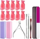 Nail Polish Gel 22-Piece Removal Kit with Nail Soak Clip, Nail Cuticles Thruster