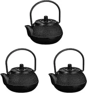 Zerodeko 3pcs Cast Iron Teapot Tea Set Coffee Pot Black Small Tetsubin Small Chinese Teapot Tea Pots Teapot with Infuser Tea Maker Pot Miniature Teapot Boxes Water Kettle Small Tea Kettle