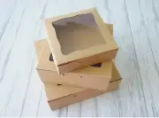12x Display Kraft Boxes (3 Sizes), Cookie Box, Wedding Cake Baby Shower Gift Box
