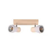 Kofi 2-Light Wooden Base Concerete Shade Ceiling Spot Light Lamp Cement Grey