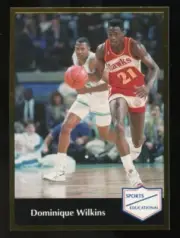1991 Sports Educational #13 Dominique Wilkins Gold Foil Border Basketball Card