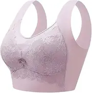[DEYOBDERT] Wide Shoulder Straps Underwear Anti Sagging Padded Wire Free Women Bra Lace Stitching Push Up Sport Brassiere