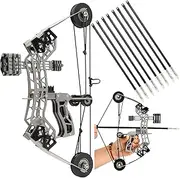 AMEYXGS 10.2inch Compound Bow Stainless Steel Includes 4/8 Arrows and Target Paper