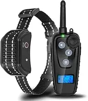 Waterproof and Rechargeable Electric Shock Dog Training Device, Collar Remote Control Pet Training Device, Anti-Barking Aid.