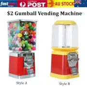 $2 Operated Gumball Vending Machine Toys Balls Egg Twisting Dispenser w/Lock