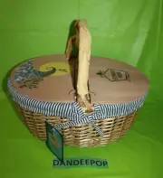 The Nightmare Before Christmas Picnic Time Wooden Wicker Basket Jack And Sally