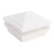 4" sq. White Haven Low Voltage Light Post Cap (6 Pack) for Vinyl Fence [1489W]