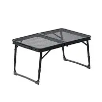 在飛比找樂天市場購物網優惠-【露營趣】DS-489 鋁合金二段可調鋼網桌 折疊網桌 折疊