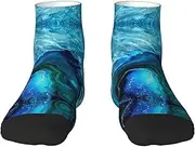 [JBYJBX] Bright Aqua Blue Print Adult Socks Womens Mens Workout Thermal Cozy All-Season Gift Holiday Articles Use