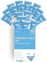 Godora 30 Packs ECO-Friendly Portable Toilet Poo Urine Gel Powder, Portable & Fast-Absorbing Camping Toilet Gel, Rapidly Biodegradable Eco Poo Urine Gel, Outdoor Portable Bedpans & Emergencies