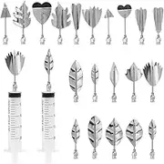 FULANDL 3D Jelly Art Tools Set, 20Pcs Stainless Steel Gelatin Art Tools Kit With 2Pcs Syringe, Flower Cake Decoration Tool DIY Needle Tips Pastry Tools for Cake Pudding Making