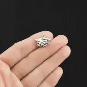 BULK 30 Graduation Cap 2023 Antique Silver Tone Charms - SC3585