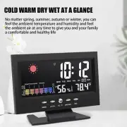 LCD Digital Alarm Clock Table Clock Radio with Temperature Calenda; Display L9P7