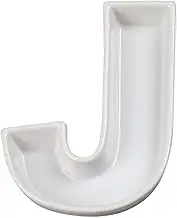 Ivy Lane Design Ceramic Love Letter Dish, Letter J, White