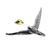 Falcon Hawk bird English Pewter Lapel Pin Badge