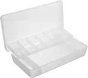 GRIRIW Fishing Storage Organizer Box Transparent Portable with Built Dividers Durable Multi Grid Design for Hooks Baits Tools Fishing Gear Case