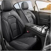 ar Seat Covers Universal Full Set for Jeep Grand Cherokee Compass Renegade Wrangler jk Wrangler Land Freelander Discovery Auto Parts/Waterproof,Black
