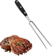 Large Meat Fork, Serving Fork 11.81 Inch Stainless Steel Meat Fork with Wooden Handle, Long Carving Fork for Kitchen Cooking Roast Grilling BBQ Serving Forks Large Cooking Fork Long Forkmeat Fork