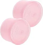 minkissy 2pcs Grinding Head Cleaning Box Cuticle Sills Hand-note Highlighter Push Fiber Accessories Siding Wicker Repair Material Memo Pads Basket with Lid Silver Decal Waste Basket Pink Pp
