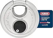 ABUS 20/70 Diskus Stainless Steel Padlock with 3/8" Shackle, Keyed Different, Made in Germany