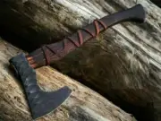 Handmade Carbon Steel Viking Hatchet Viking Bearded Camping Axe - Free Engraving