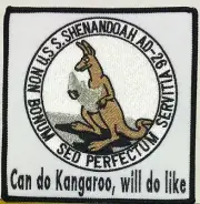USS SHENANDOAH AD-26 CAN DO KANGAROO WILL DO LIKE Patch W/ VELCRO® Brand