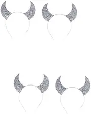[Ipetboom] 2sets Sequins Horn Pattern Headband Halloween Decor for Boys and Girls and Adults 2pcs*2