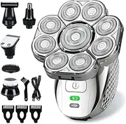 Men's Bald Razor, IPX7 Waterproof, 9D Flexible Floating Head, Wet & Dry Head Shaver, LED Display, 120 Min Battery Life, 6-in-1 Care Set (9D)