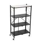 Boxsweden Move 119cm Kitchen Cart Trolley Shelf Rack w/4 Tier/Wood Work Top