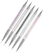 EZPICK 5pcs Nail Art Brushes | Double Ended Nail Art Dotting Tool set | Nail Art Pen for Painting Nails | Manicure Drill Drawing Nails Brush Pen for Nail Art (Set 1)