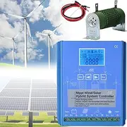 2000W/4000W/6000W/8000W/10000W Wind Solar Hybrid Charge Controller, 12V/24V/48V Off Grid MPPT Boost Charge Regulator with LCD Screen for Wind Turbine(12v,10000w)