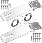 Hasp Latch, 2 Set 5 Inch Padlock Hasp, Door Locks Padlock Hasp Latch, Stainless