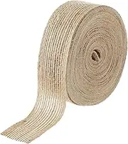 Hessian Ribbon Jute Ribbon Natural Burlap Fabric Ribbon, Craft Ribbon for Present Wrapping Craft Projects, Brown Rustic Ribbon for Floral Garland Scrapbook Wrapping Home Decor (Style 1, One Size(2.5CM*10M))